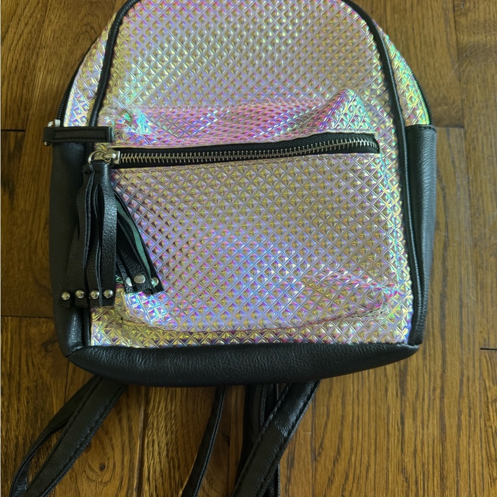 Nordstrom Silver and Black Backpack with Modern Design